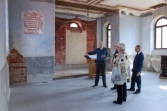 (von re. nach li.) Herr Wolfgang Meuret (2. Vorsitzender), Frau Jutta Stier (1. Vorsitzende), Herr Peter Rothemund (Geschäftsführer Denkmalstiftung Baden-Württemberg) Herr Dr. Christhard Flothow (Schatzmeister)